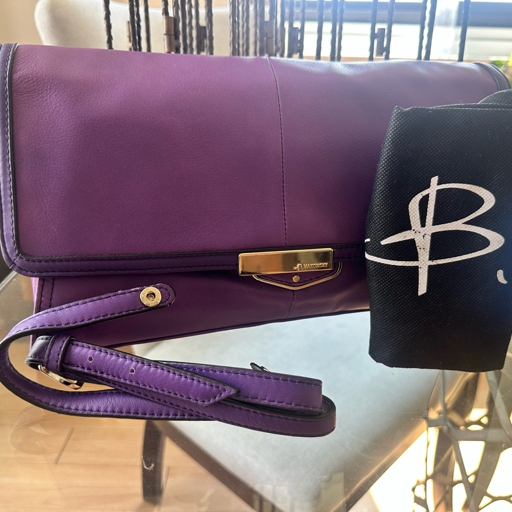 Vintage Purple B.Makowsky Leather Women's Bag